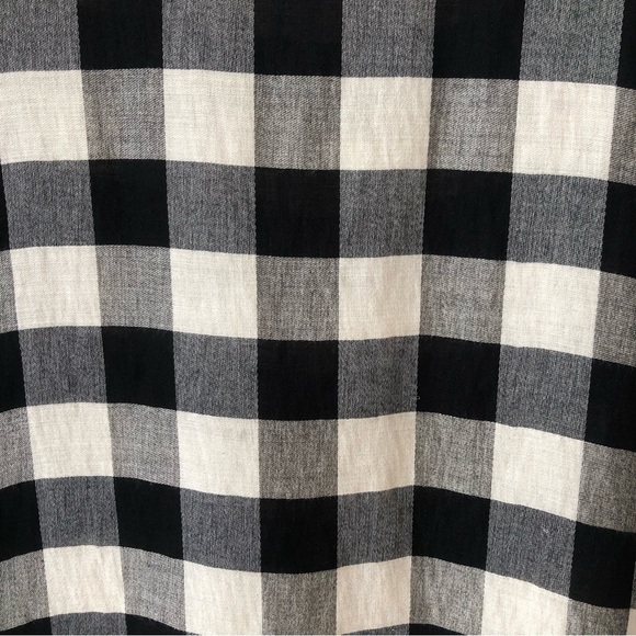 LOFT Black & White Buffalo Check Plaid Long Sleeve Blouse - Picture 6 of 12